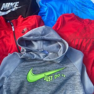 Nike Kids' Red, Blue, and Gray Hoodies